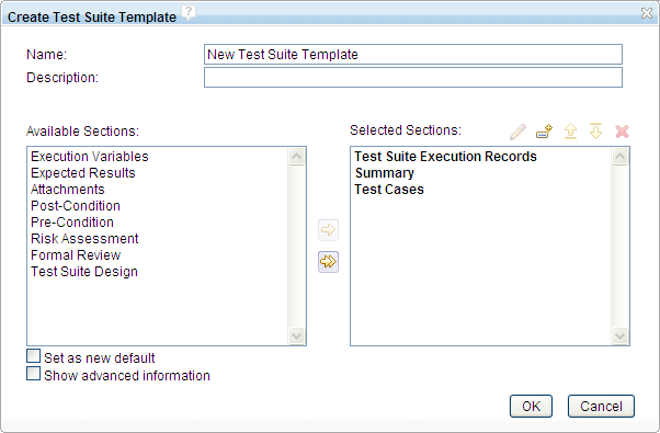 Test suite template support