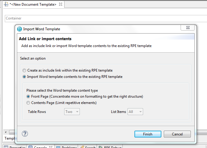 Word Import Template