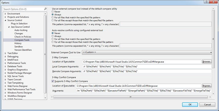 Jazz Community Site - Jazz Team Blog » Using Visual Studio's built-in diff/merge  tool with Rational Team Concert