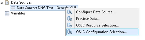 OSLC Configuration Selection