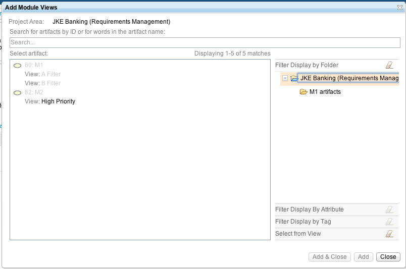 Add Module Views window