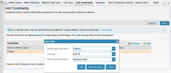 Link Constraints: Adding Link Rules