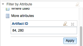 More attributes now allows for an Artifact ID filter