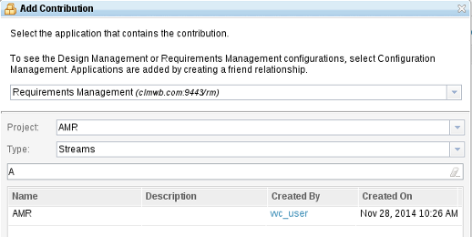 Figure 2: Selecting a configuration with the configuration picker