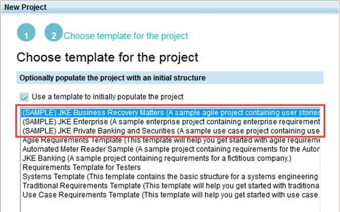 New sample project templates