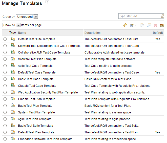 Manage templates