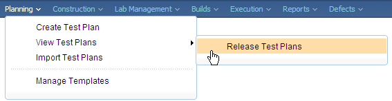 Queries displayed in menu