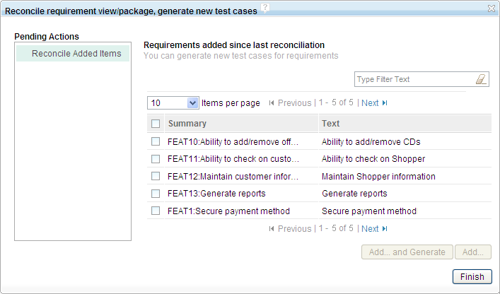 Reconcile test plans and test cases with changes in ReqPro