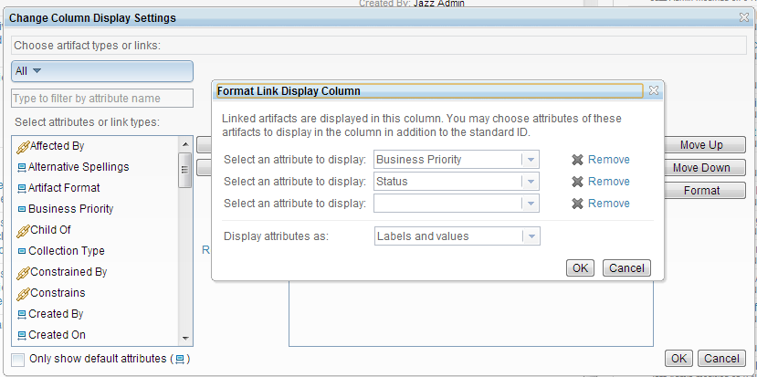 picture of change column display settings