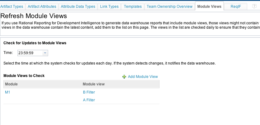 Module Views tab