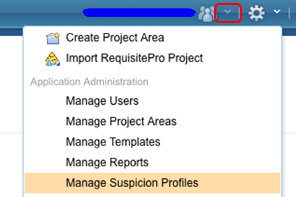 Manage Suspicion Profiles menu option