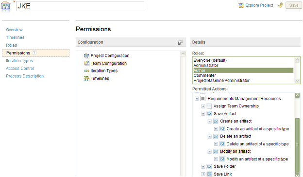 project level write access permisions