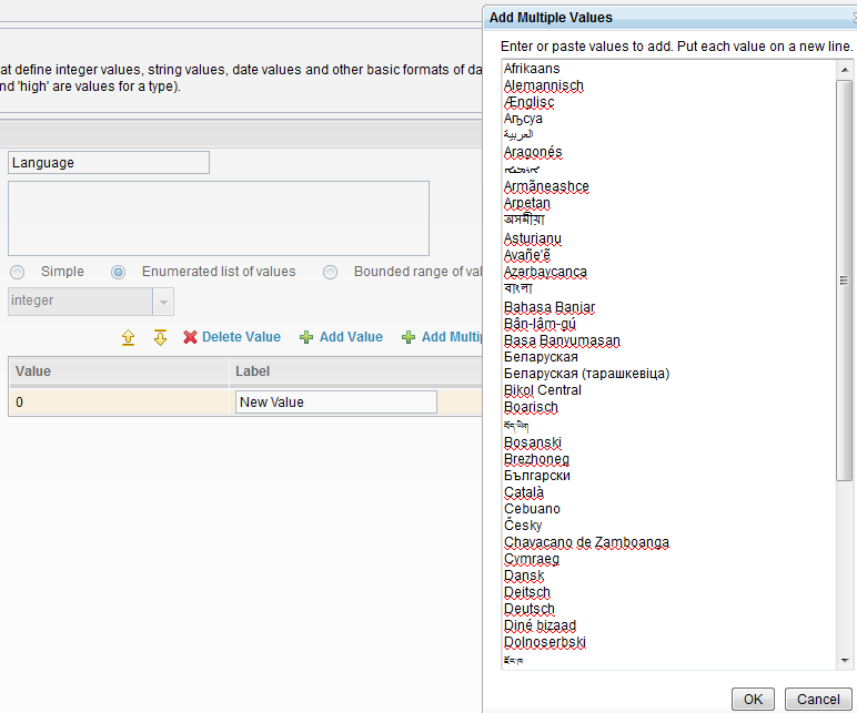 add multiple values