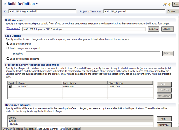 IBM i Build Definition