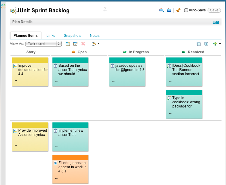 Planning Taskboard