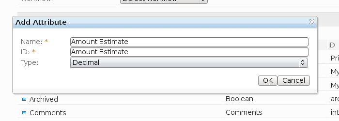 Adding an attribute of type decimal