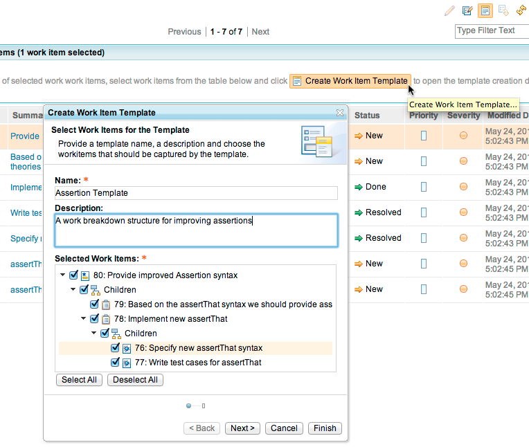 Create work item template