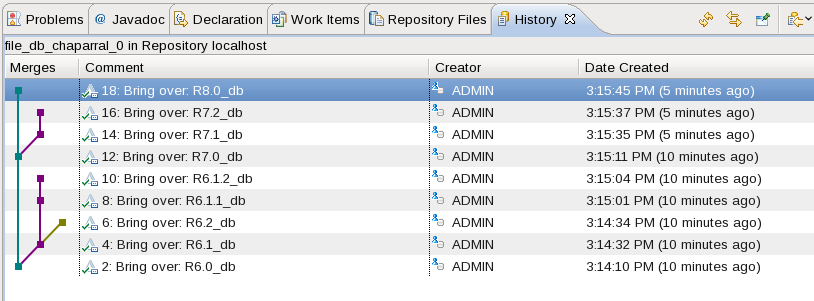 RTC file history view