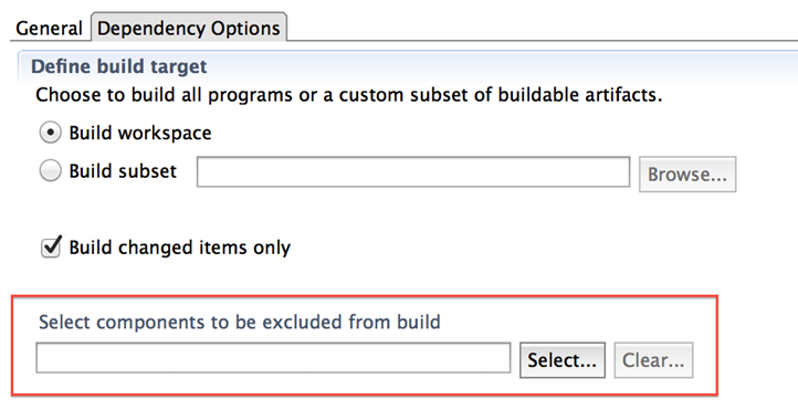 Exclude Components From Build