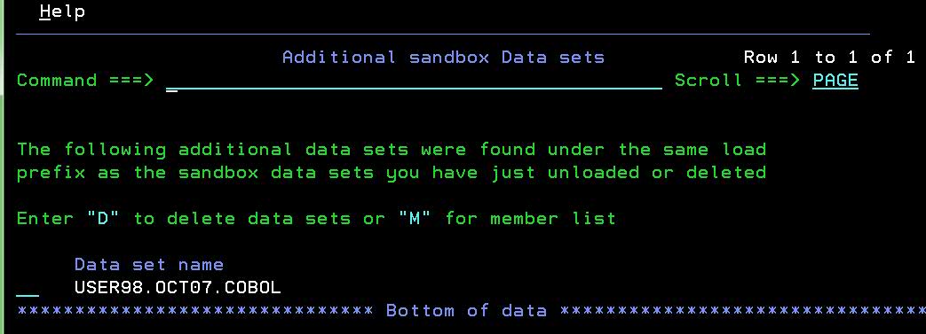 ISPF Client Additional sandbox Data sets