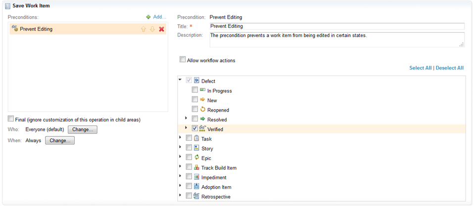 Prevent Editing precondition editor