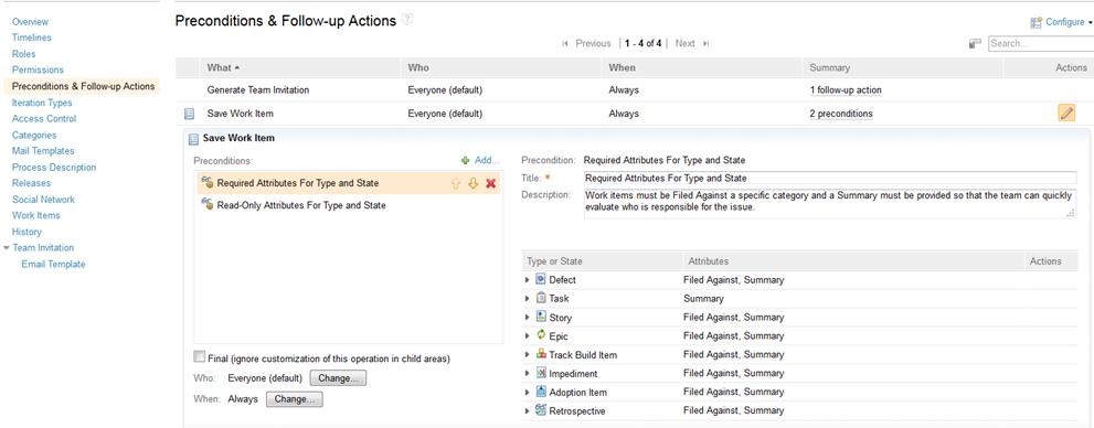 Required/Read-Only Attributes For Type and State precondition editor