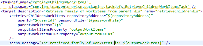 RetrieveChildrenWorkItems Task