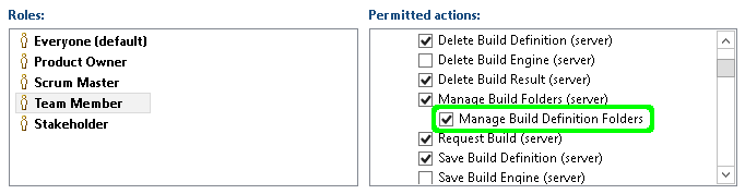 Manage build definition folder permission