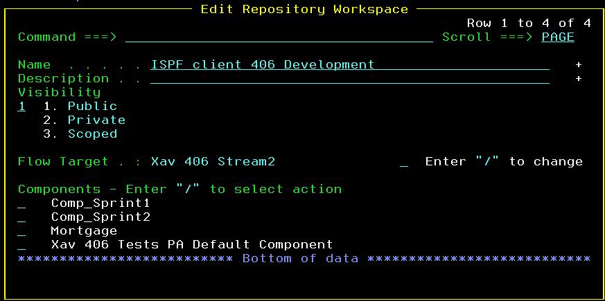 ISPF CLient Edit Repository Workspace