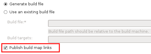 Publish build map links