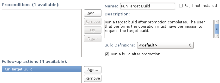 Process configuration for requesting a target build