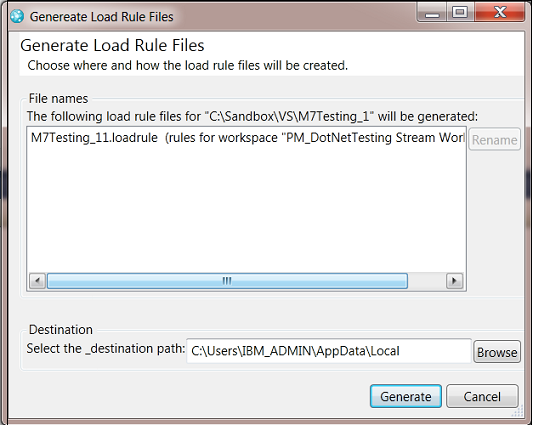 Generating load rules