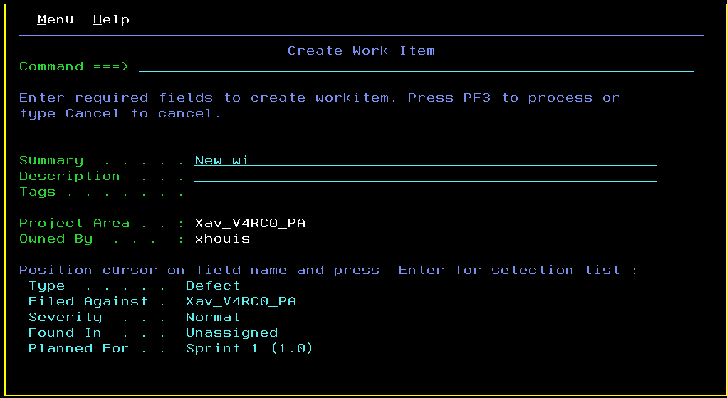 ISPF Client change set detail selection