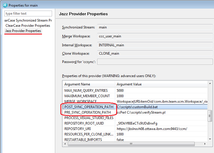 Pre- and Post-synchronization script configuration