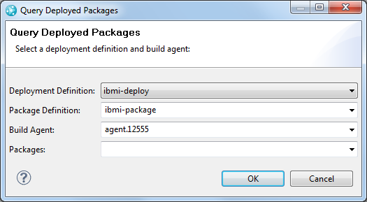 The Query Deployed Packages window