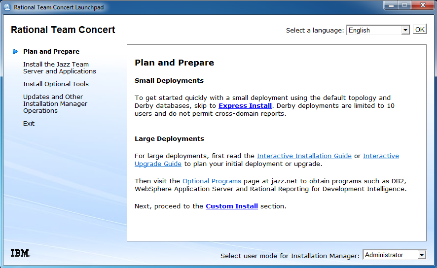 New Rational Team Concert Launchpad