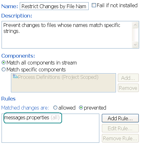 Aspect editor for advisor 'restrict changes'