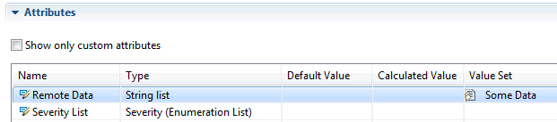 Configuring the string list attribute