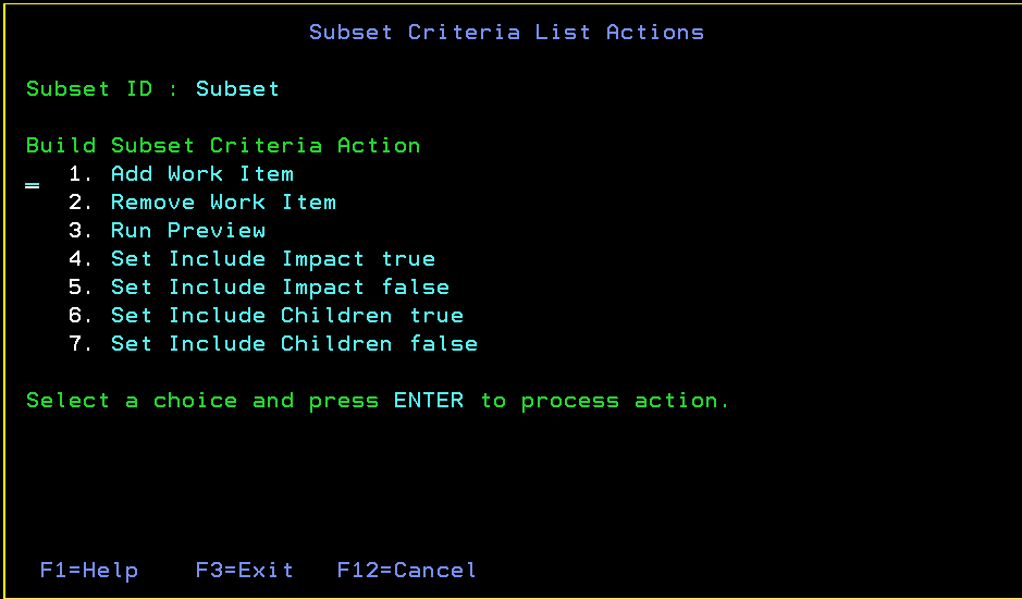 Build Subset Contents List Actions