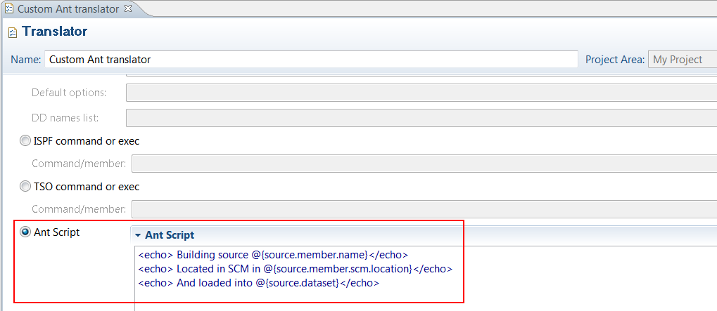 Support for custom ant scripts in translators