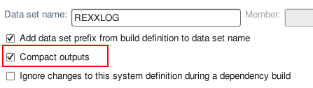 Compact option in the Data Set Definition editor