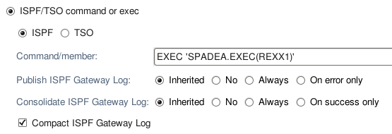 ISPF and TSO call method options in the Translator editor