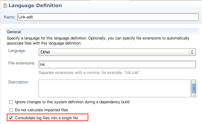 The language definition will consolidate all published log files into a single file