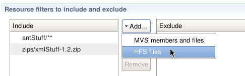 Image of the package definition ship list filters