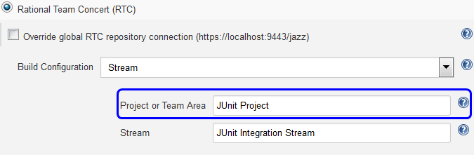 Specify owning project or team area