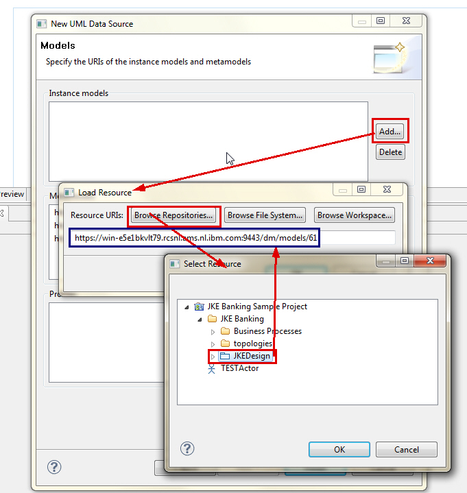 UML Data source repositories browsing