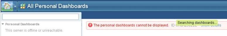 dashboard error