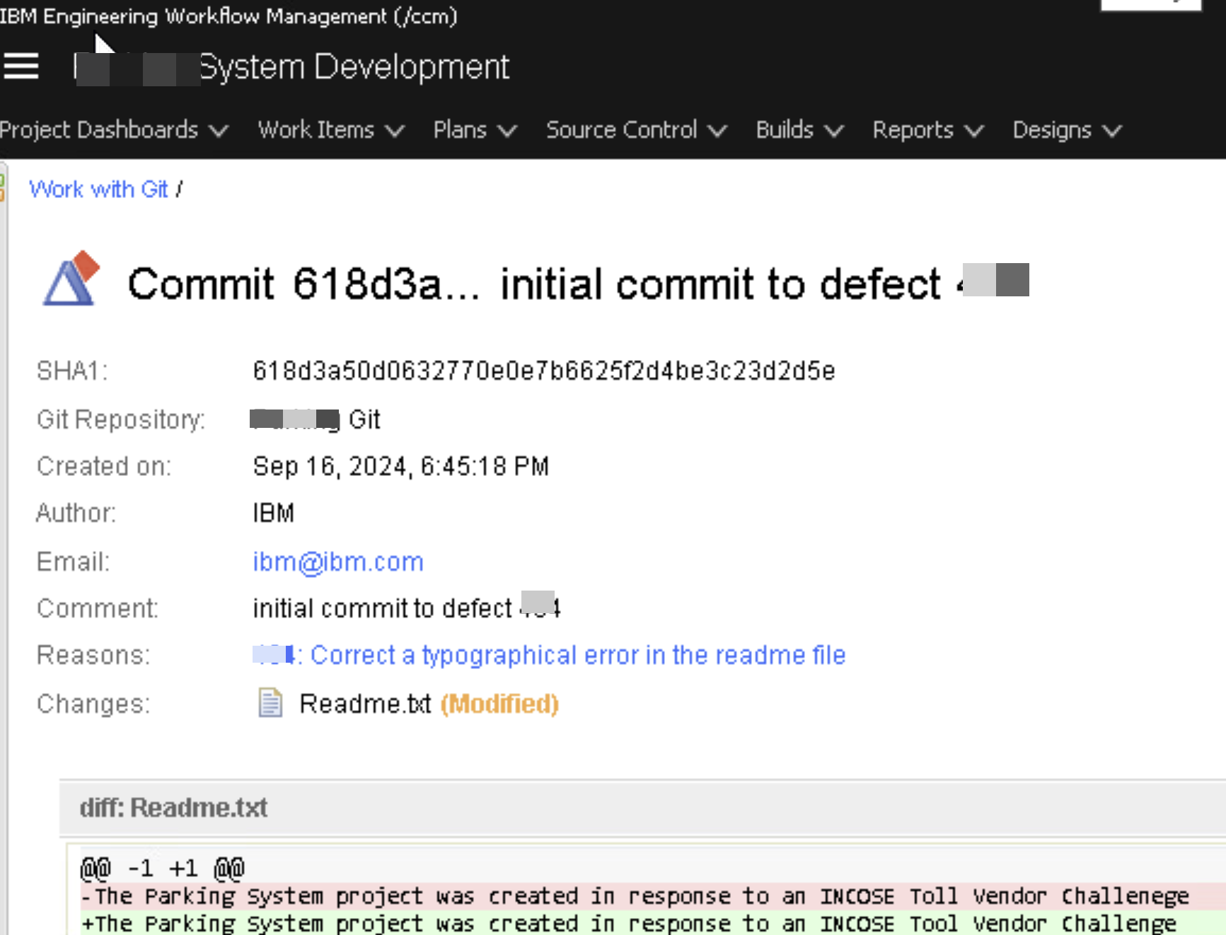 Commit details with file difs