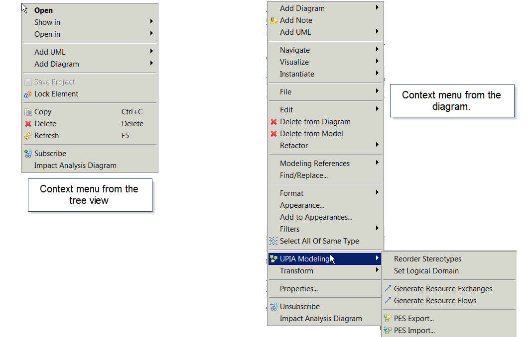 DE Context Menus