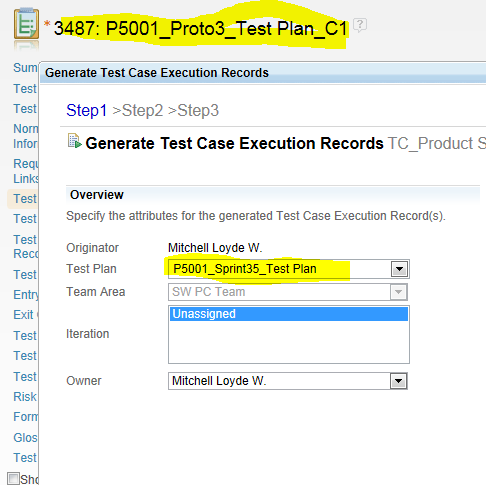 Test Plan not showing in generate TER dropdown after adding test case